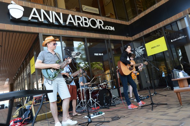 Alejandra O'Leary and her band performs at the Summer Concert Series on the porch at AnnArbor.com. Melanie Maxwell I AnnArbor.com